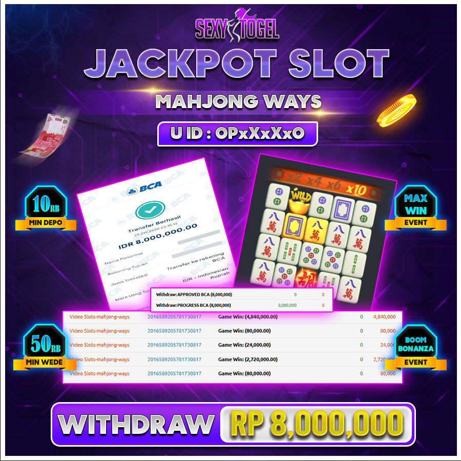 SEXYTOGEL JACKPOT SLOT MAHJONG WAYS Rp.8.000.000.,-LUNASs